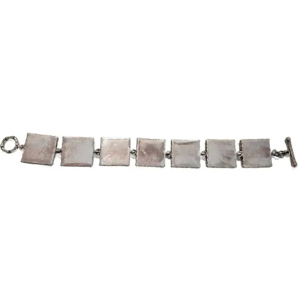 Vintage Faux Abalone Link Bracelet, 7
